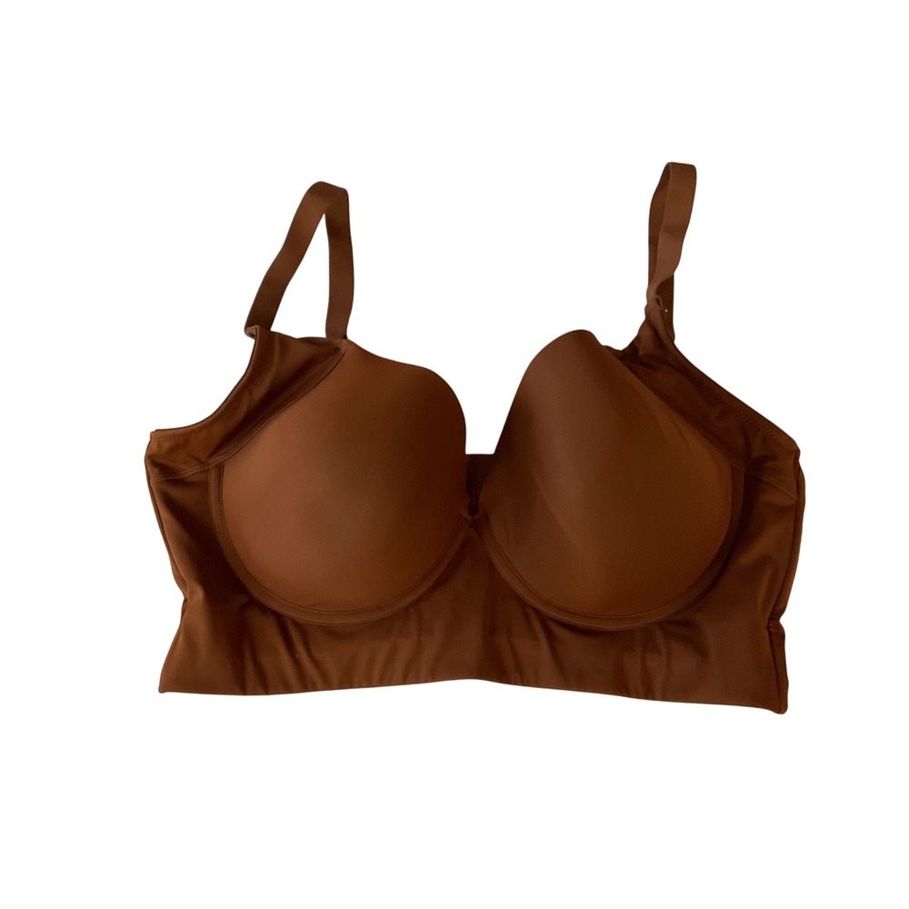 Shapellx Underwire Bra Women 40 E/F Brown Full Coverage Adjustable Straps